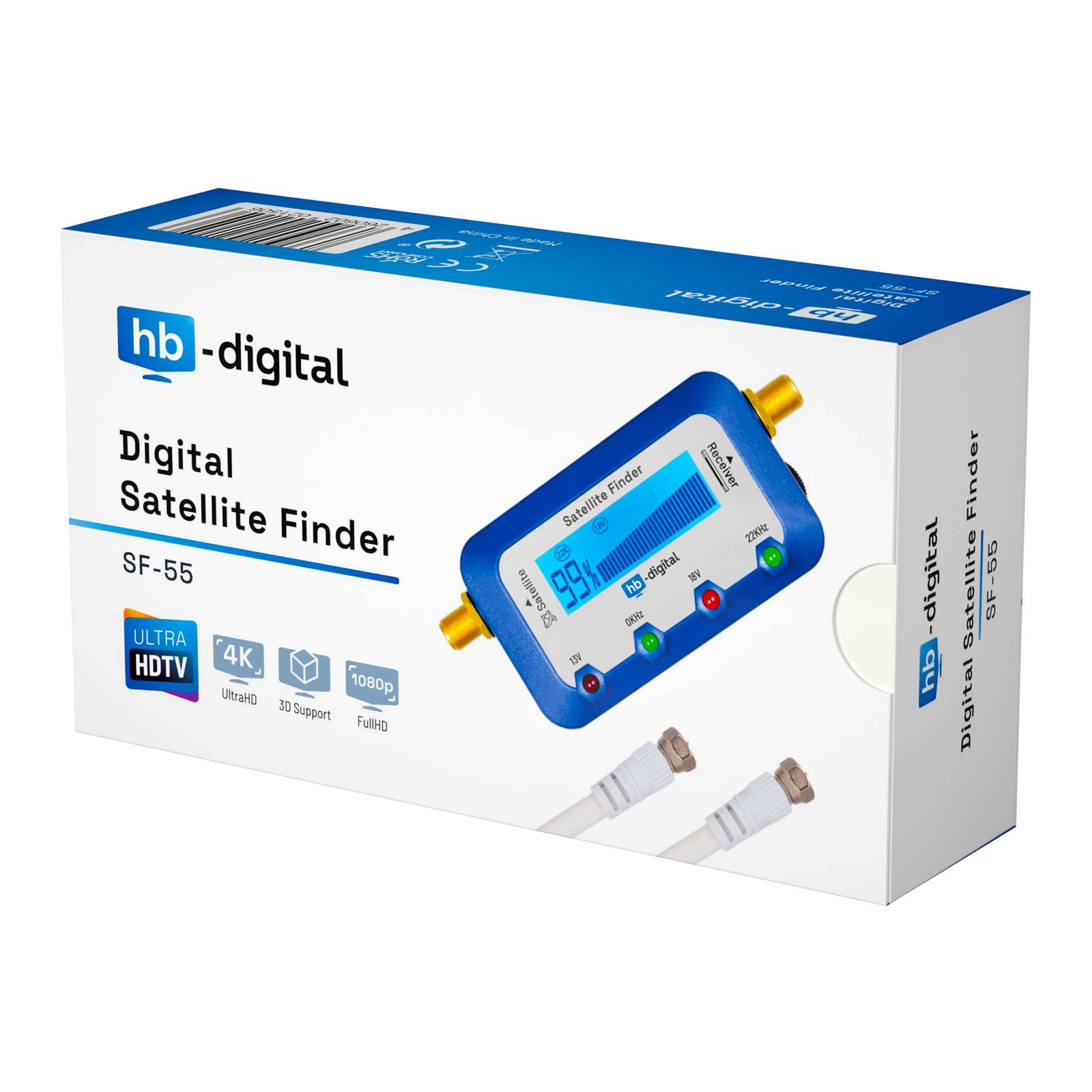 hb-digital Satfinder Digital SF-55 LCD Display blau-3