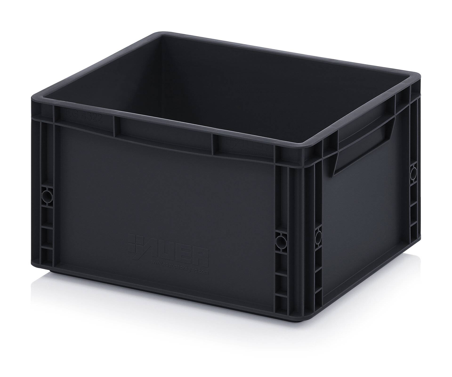 ESD Eurobehälter, schwarz, 400 x 300 x 220 mm-1