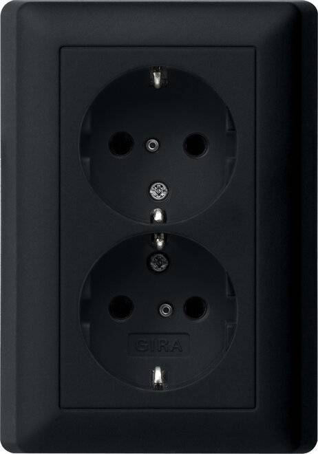 Gira Schuko-Steckdose 2f. sw 0783005-1