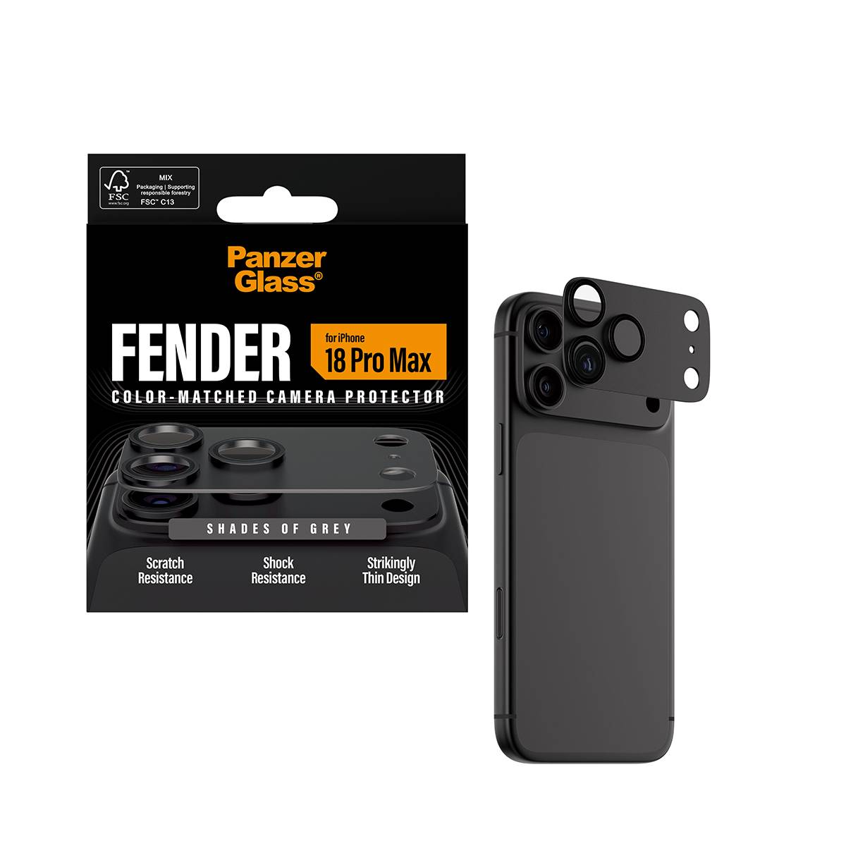 PanzerGlass PG Fender Camera Protector Dark Grey iPh-4