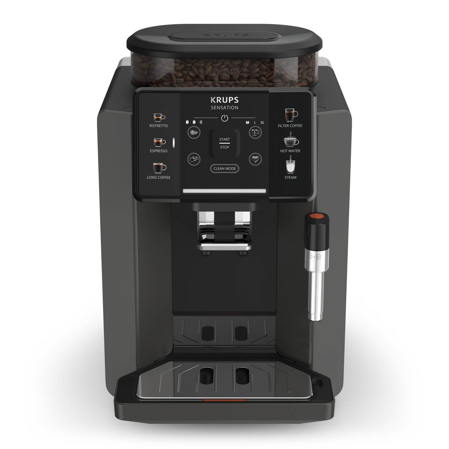 Krups Sensation Kaffeevollautomat mit Milchschaumdüse EA910810-0