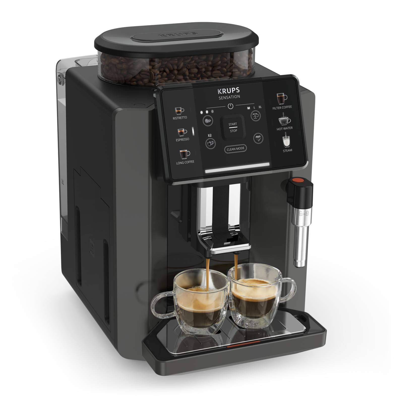 Krups Sensation Kaffeevollautomat mit Milchschaumdüse EA910810-3