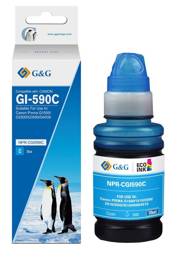 G&G NachfüllTinte komp. m. Canon GI-590C/1604C001 Cy(70ml) Multimedia-Technik Patronen-0