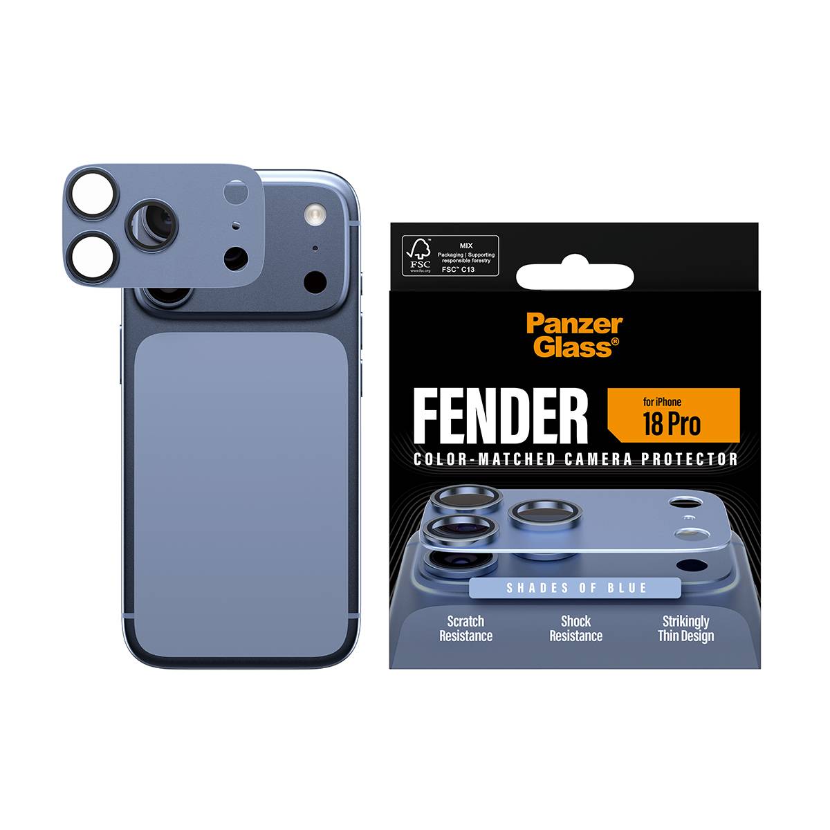 PanzerGlass PG Fender Camera Protector Blue iPhone 2-1