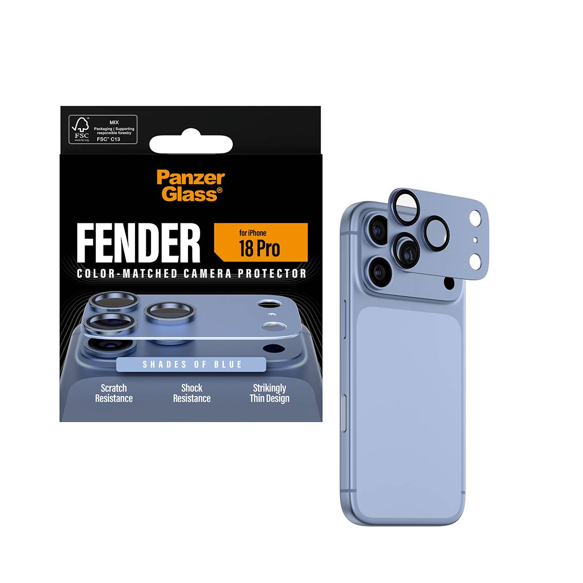 PanzerGlass PG Fender Camera Protector Blue iPhone 2-4
