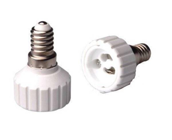 Adapter für Lampenhalterung E14 => GU10 Weiß