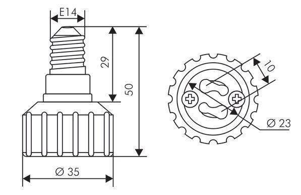 Symbolbild für Adapter für Lampenhalterung E14 => GU10 Weiß