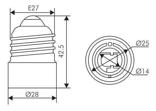 Symbolbild für Adapter für Lampenhalterung E27 => E14 Weiß