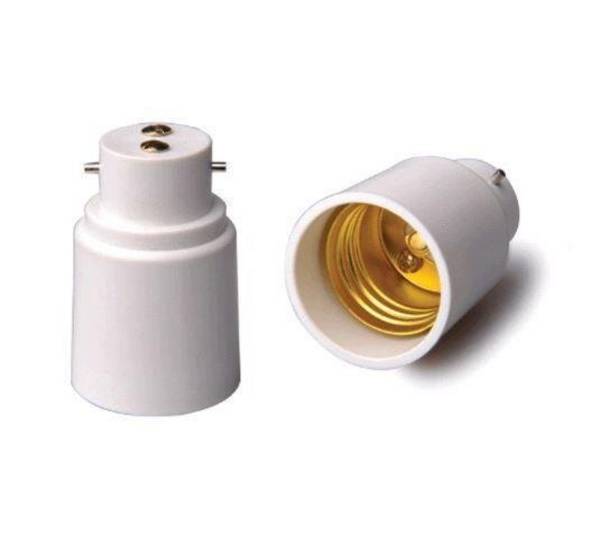 Adapter für Lampenhalterung B22 zu E27 Weiß