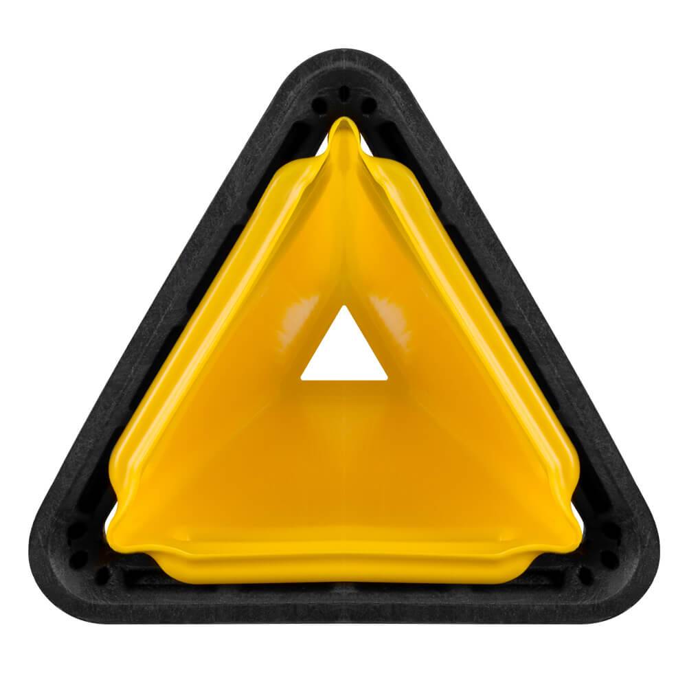 BIGPACK 10x Warnaufsteller, gelb, 3-seitig, stapelbar, Kunststoff, 41 x 51 cm-3
