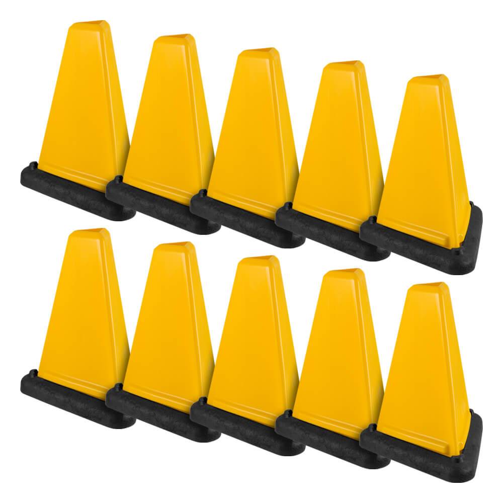 BIGPACK 10x Warnaufsteller, gelb, 3-seitig, stapelbar, Kunststoff, 41 x 51 cm-0