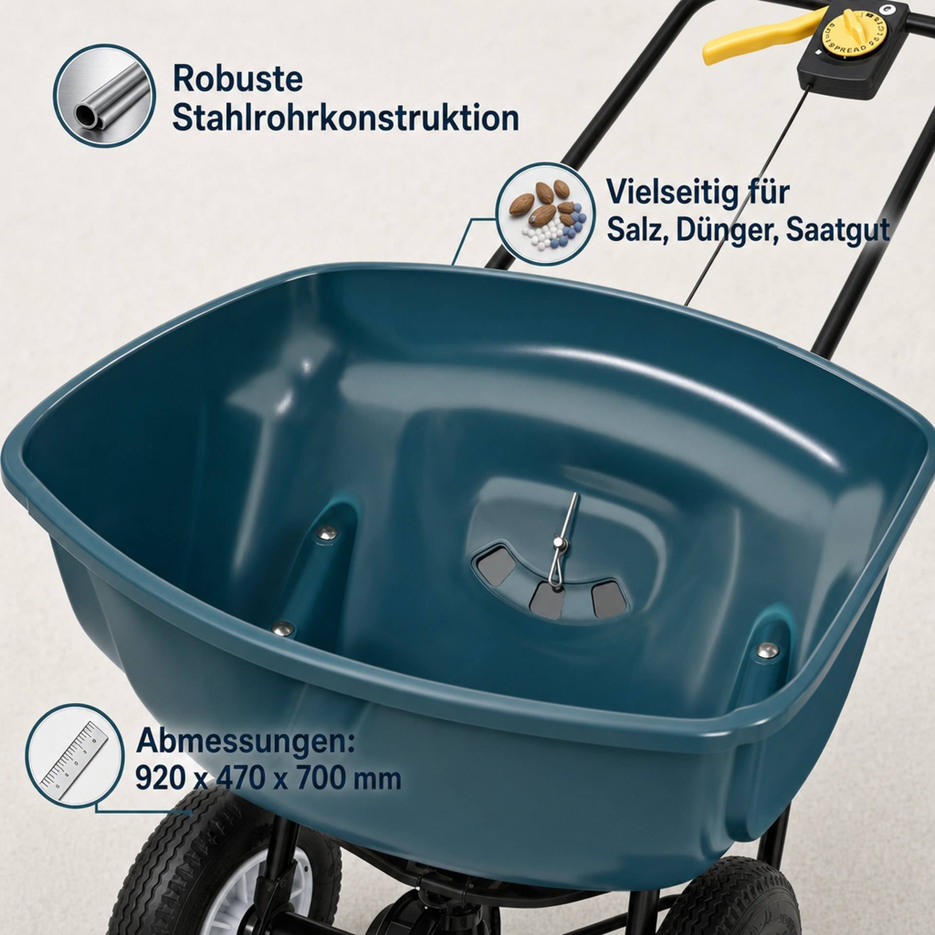GartenMeister Streuwagen mit Mengen-Dosier-Regler, 27 l-5