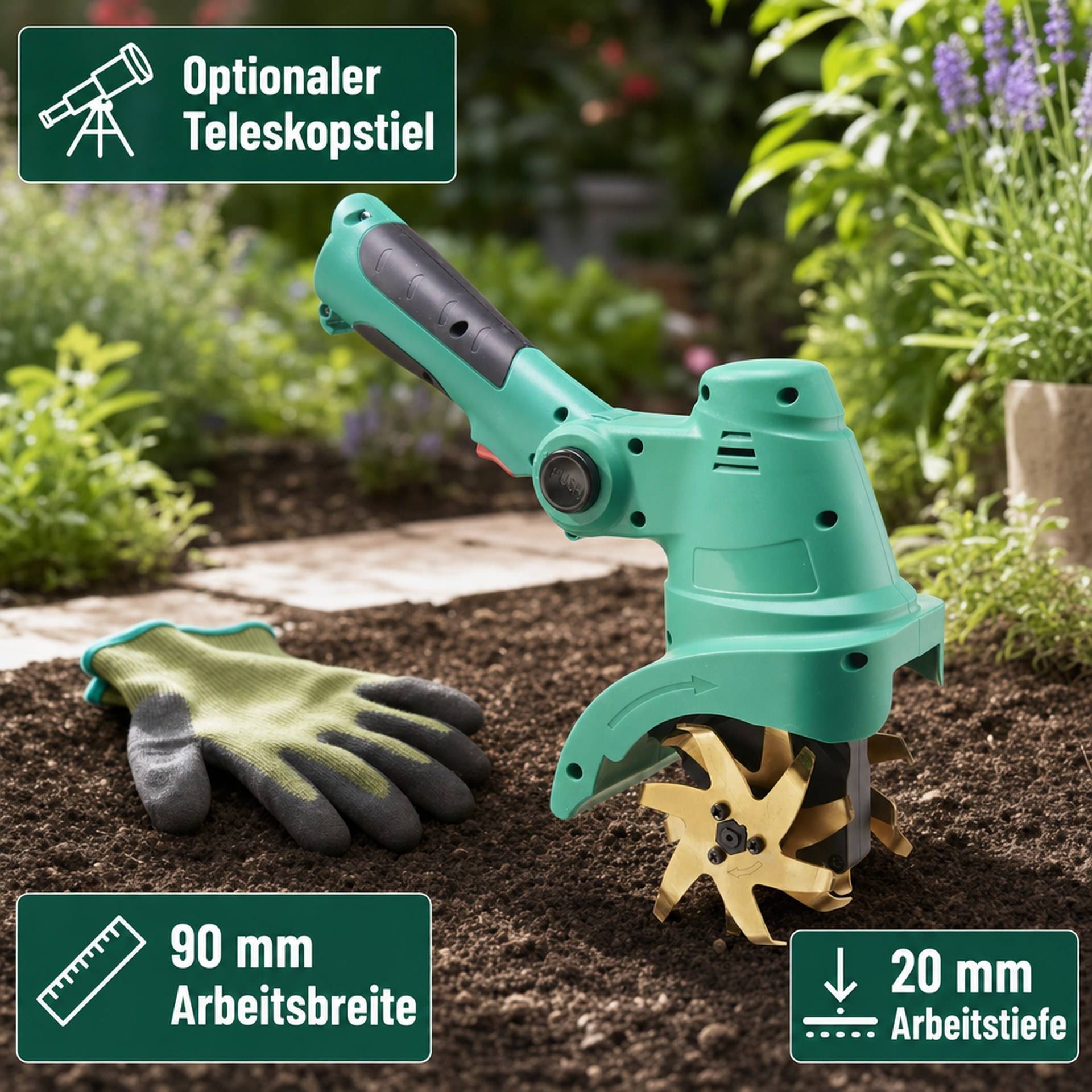 GartenMeister Akku Hand Bodenhacke X-Grubber, 10,8 Volt – Ohne Akku und Ladegerät-6