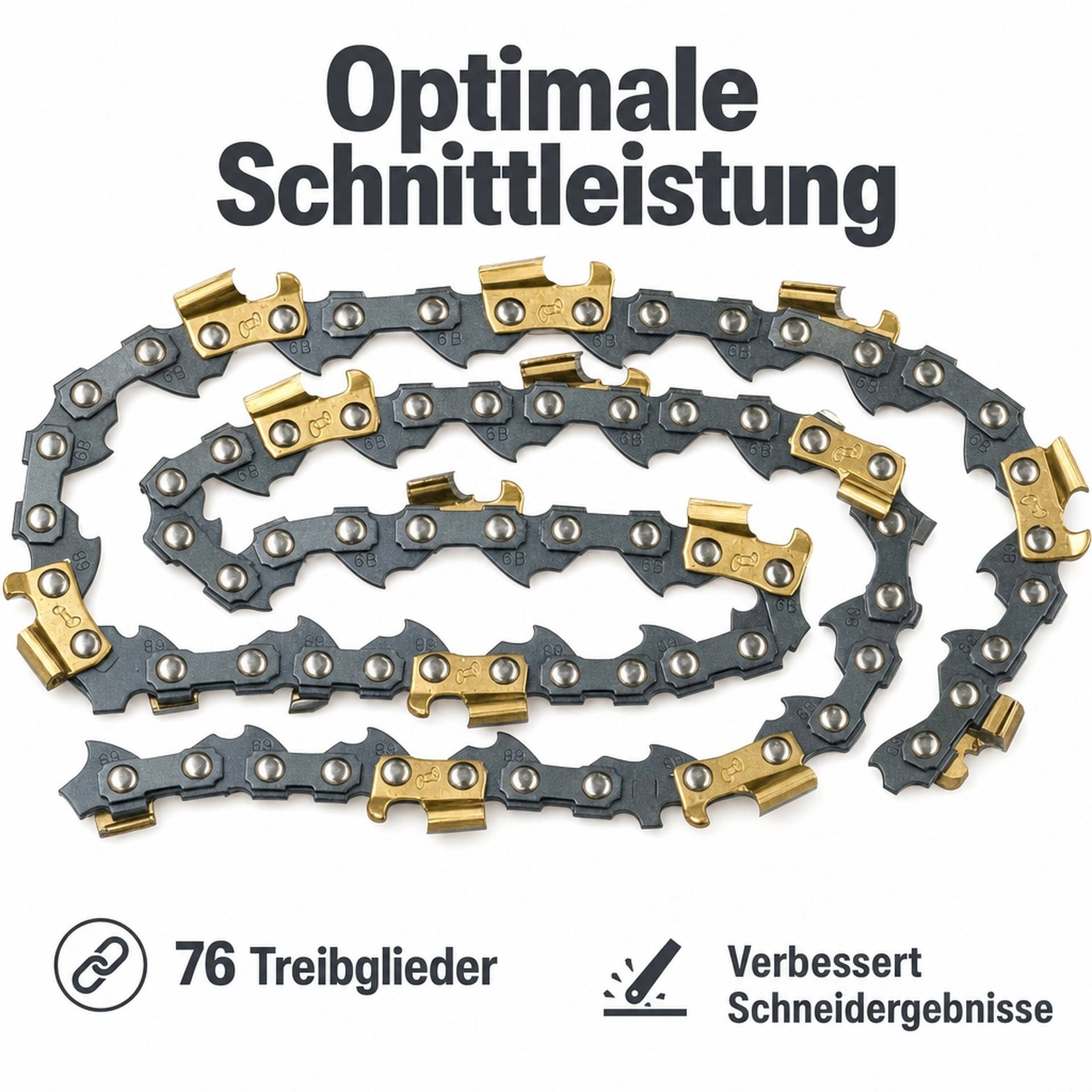GartenMeister Sägekette "Titan" für 55 cm Schwert, 76 Gl. (1,5 mm), Teil. 0,325"-4