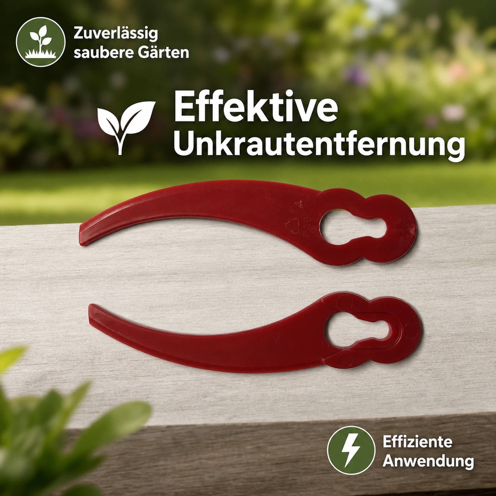 GartenMeister Ersatzmesser zu 967393 und 889631 Rasentrimmer, gebogen, Kunststoff, 20 Stück-1