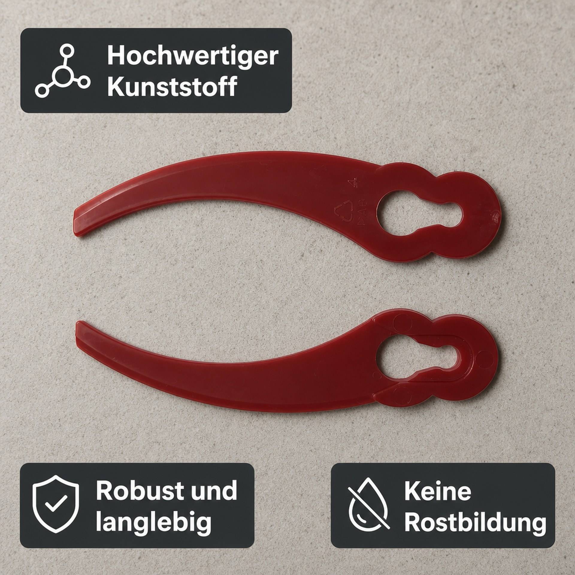 GartenMeister Ersatzmesser zu 967393 und 889631 Rasentrimmer, gebogen, Kunststoff, 20 Stück-2
