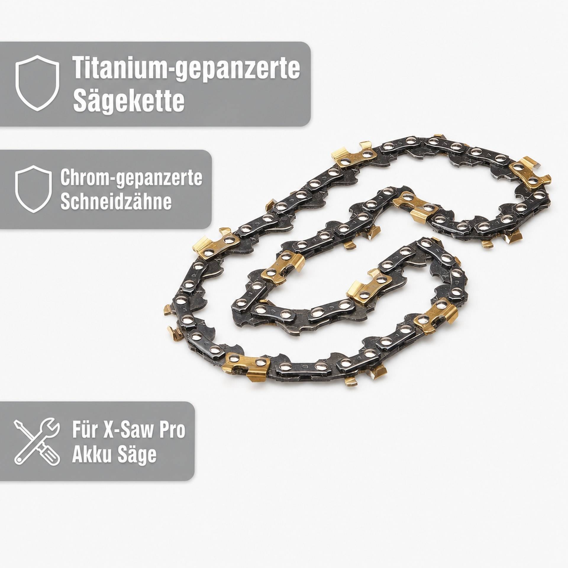 GartenMeister X-Saw Pro Ersatzsägekette Titanium gepanzert für 150 mm Schnittlänge-2