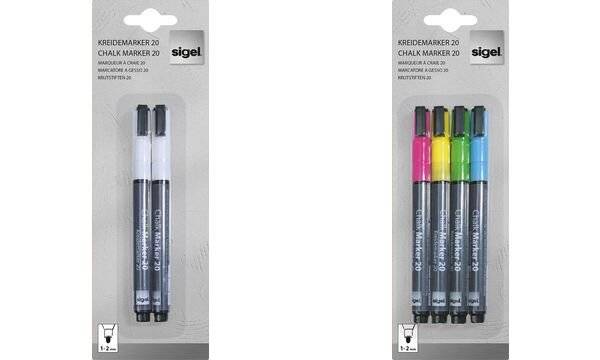 sigel Kreidemarker 20, Rundspitze: 1 - 2 mm, sortiert-2