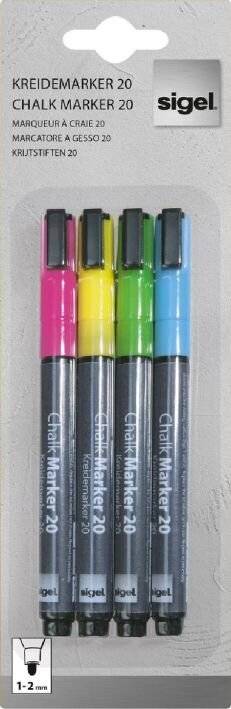 sigel Kreidemarker 20, Rundspitze: 1 - 2 mm, sortiert-1