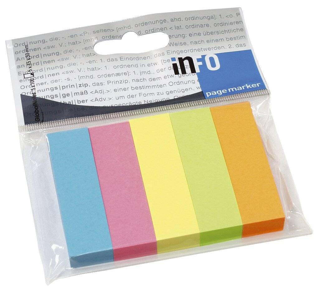 INFO - Brillantmix Haftmarker farbsortiert 5x 100 Streifen-0