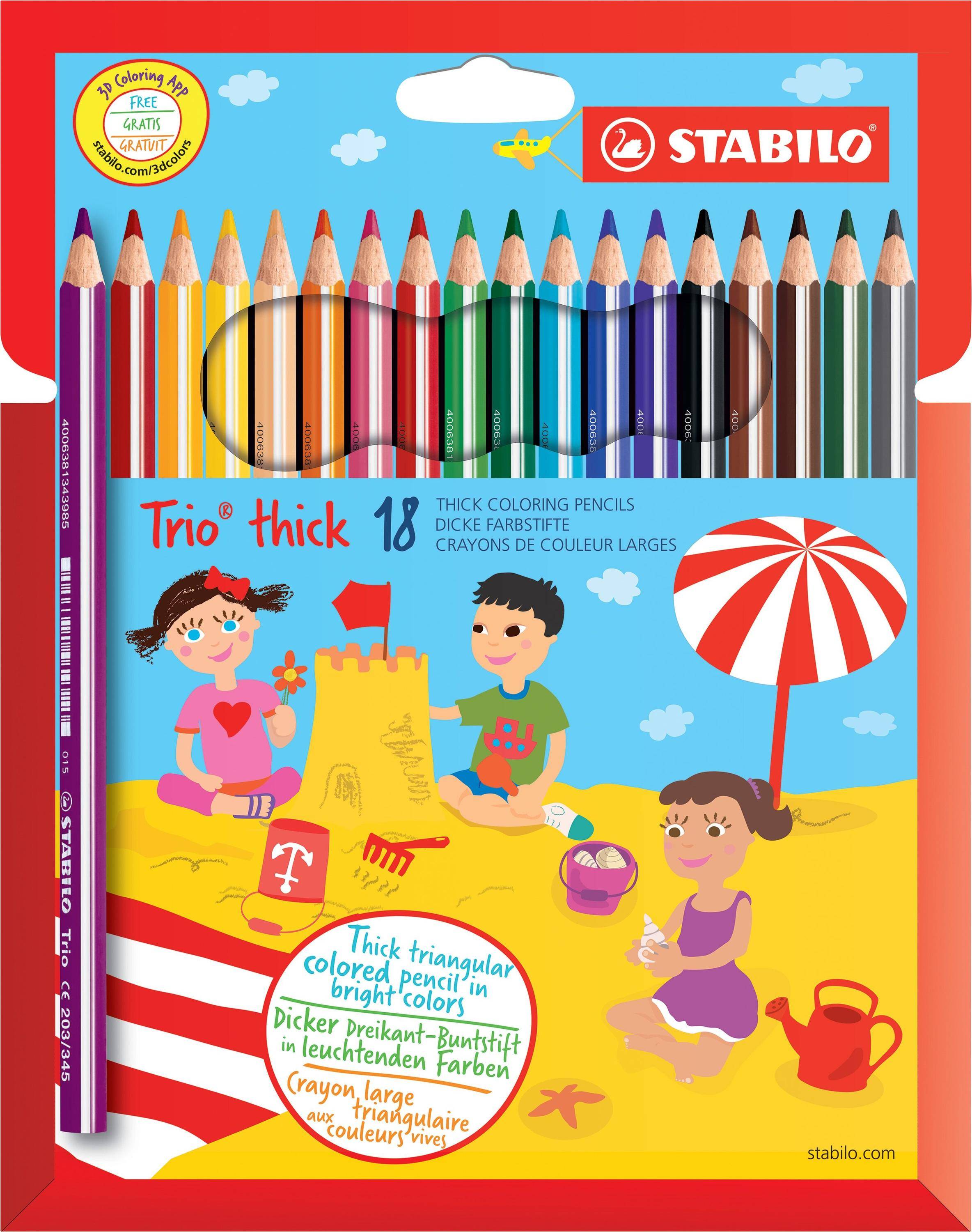 STABILO Trio thick - Farbstift - gemischte Farben - 4.2 mm (Packung mit 18)-3