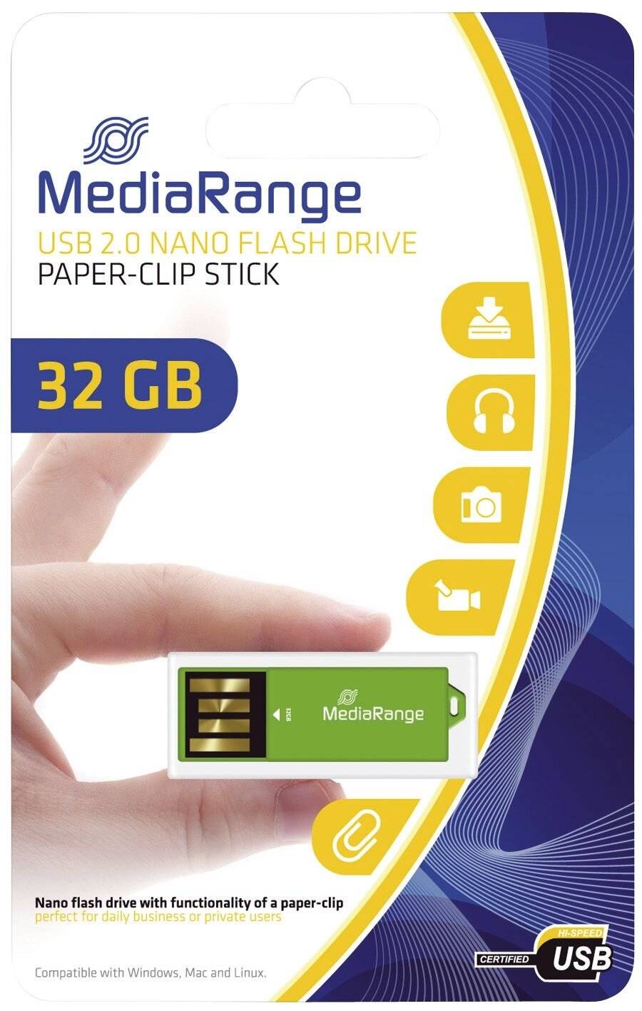 MEDIARANGE Nano - USB-Flash-Laufwerk - 32 GB - USB 2.0 - grün-2