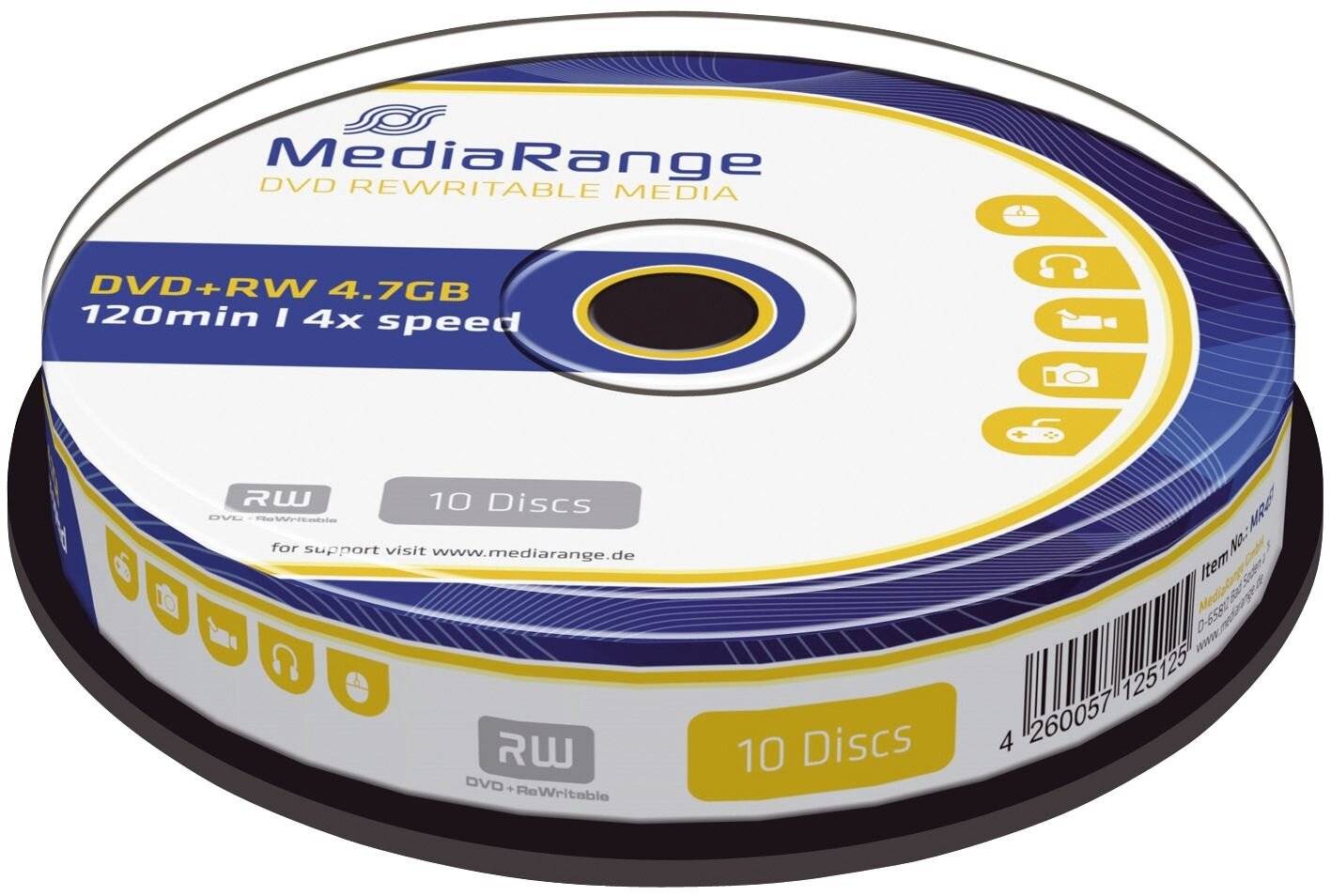 MEDIARANGE 10 x DVD+RW - 4.7 GB (120 Min.) 4x - Spindel-3