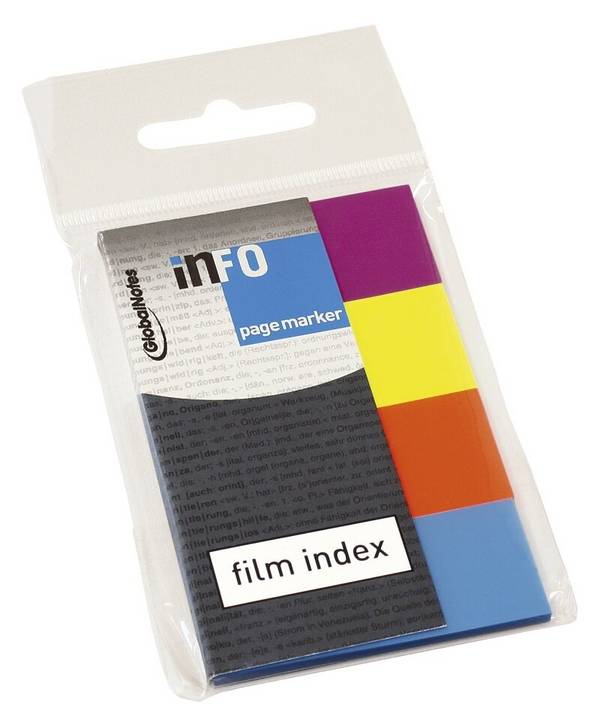Index Marker - 50 x 20 mm, 4x 40 Blatt, Folie,