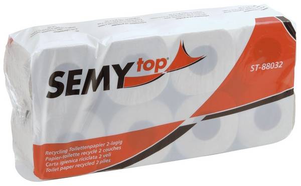 Toilettenpapier Semy Top - 2-lagig, recycling, 8 Rollen à 250