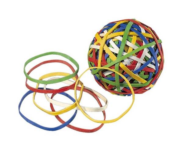 RONDELLA Gummibandkugel Ø 60mm, farbig sortiert, ca. 200