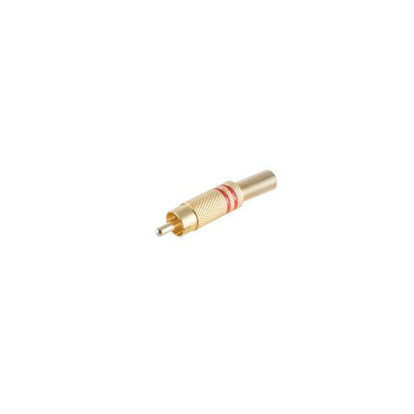 KABELBUDE.EU Audio-Cinchstecker Metallgehäuse vergoldete Kontakte für Kabel bis 6 mm, rot