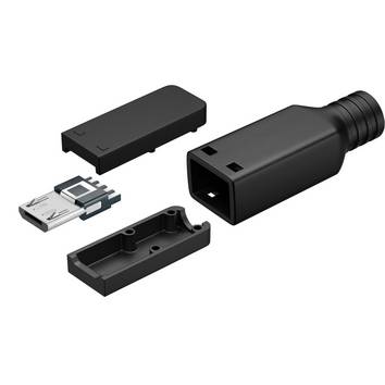 Goobay Micro-USB-B-Stecker Lötversion USB 2.0 480 Mbit/s Ersatzstecker schwarz