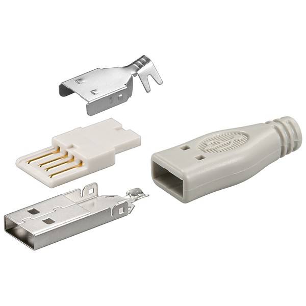 Goobay USB-A-Stecker Lötversion USB 2.0 480 Mbit/s Ersatzstecker mit Zugentlastung-0