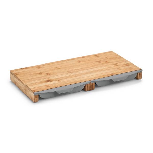 Schneidebrett m. 2 Auffangschalen, Bambus/ ca. 50 x 28,5 x 4,5