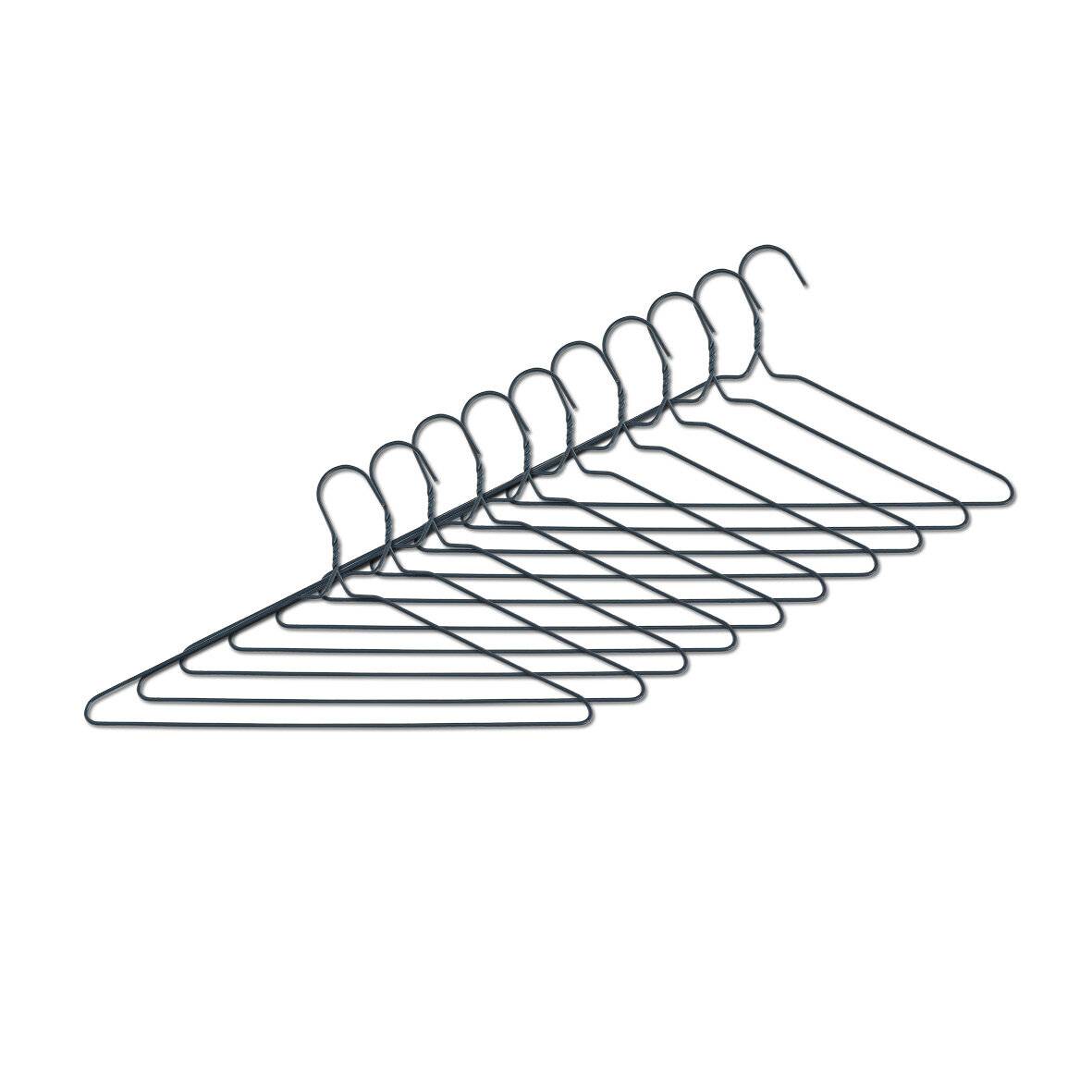 Kleiderbügel-Set, 10-tlg., Metall/Kunststoff, grau ca. 40 x 21,3 cm-1