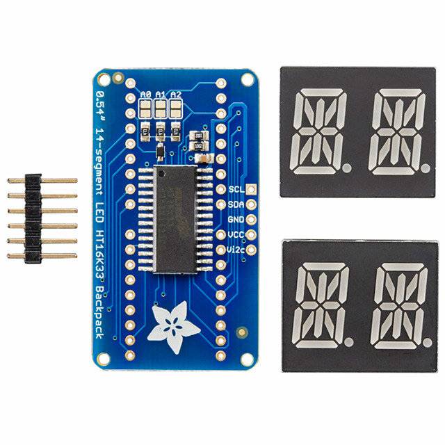 Adafruit Quad Alphanumeric Display - Blue 0.54" Digits w I2C Backpack-5