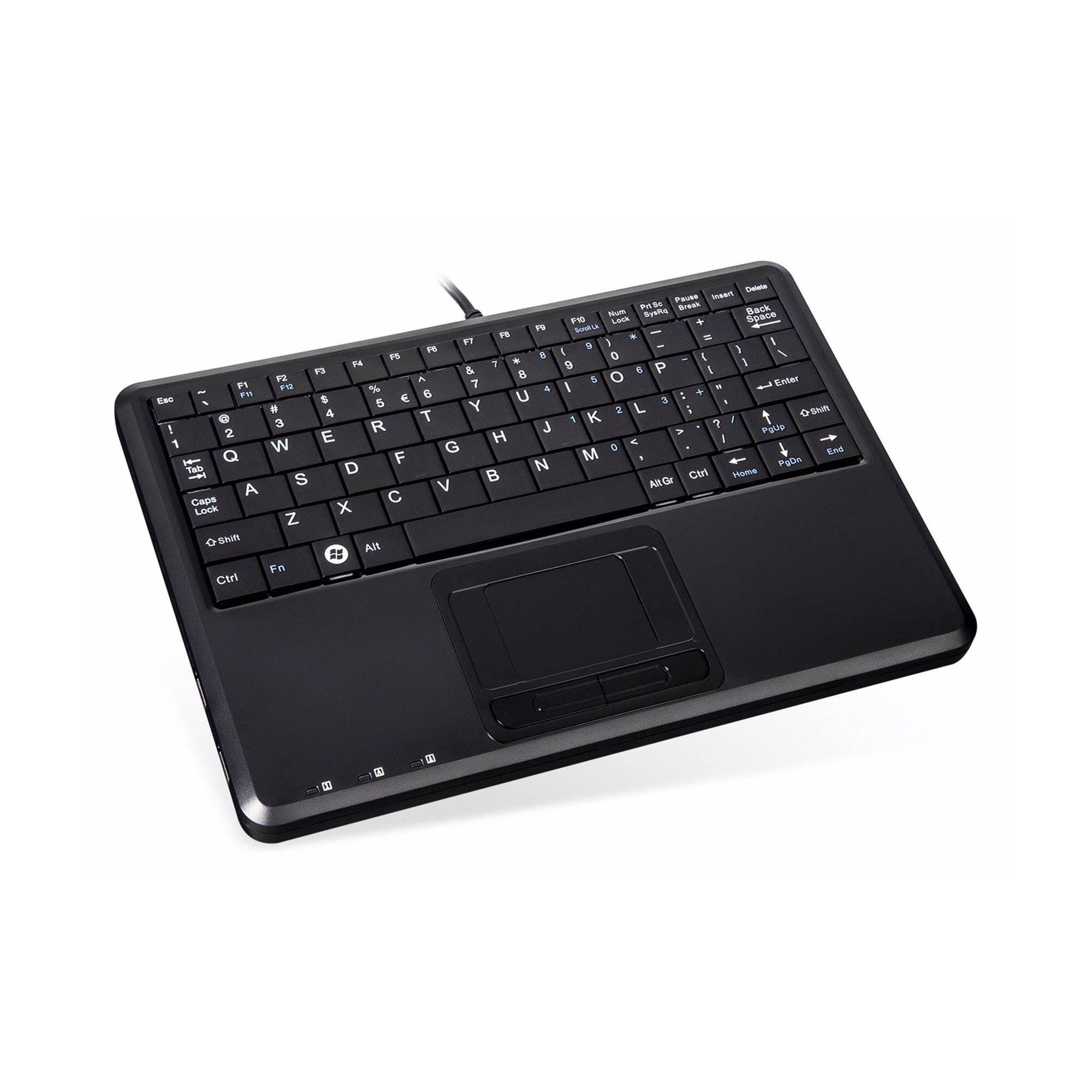 Perixx PERIBOARD-510 H PLUS IT, Mini USB-Tastatur, Touchpad, Hub, schwarz Eingabe / Ausgabe Mäuse &-1