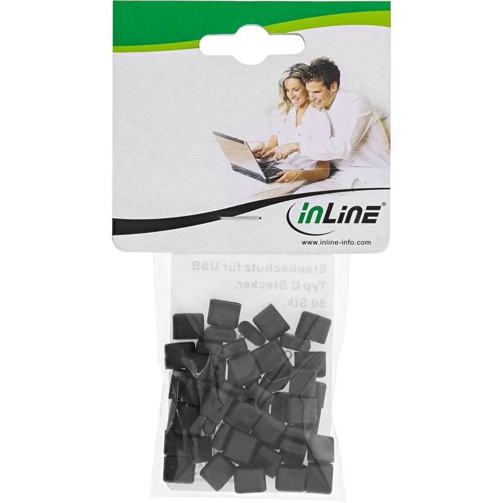 InLine® Staubschutz, für USB-C Stecker, schwarz 50er Pack-3