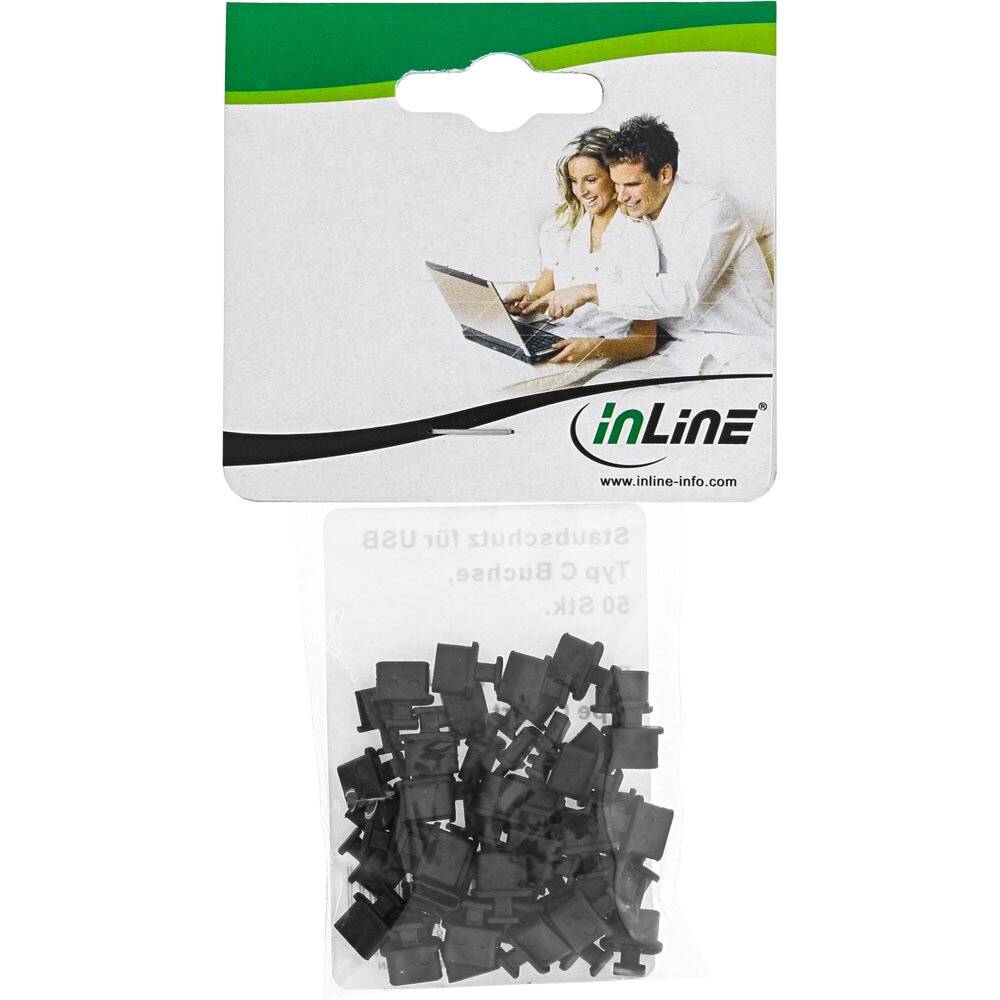 InLine® Staubschutz, für USB-C Buchse, schwarz 50er Pack-3