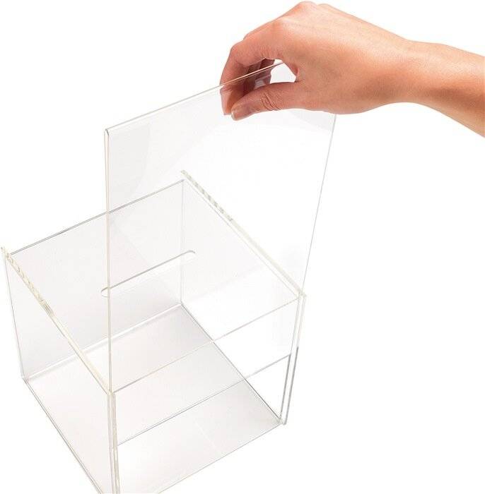 Deflecto Spendenbox 66001 211x213x381mm glasklar-3