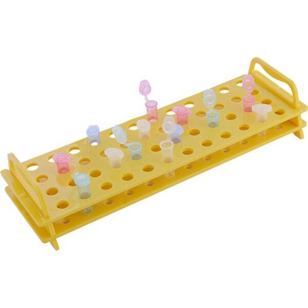 Moonlab® Rack f. Reaktionsgefäße (1.5/2.0 ml), 48 Plätze, gelb, PC, 1 Stk-0