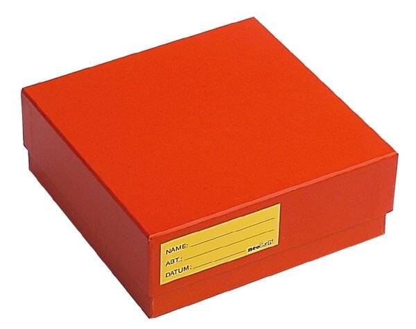 neoLabLine Kryobox beschichtet aus Karton, rot, 136x136x50mm-0