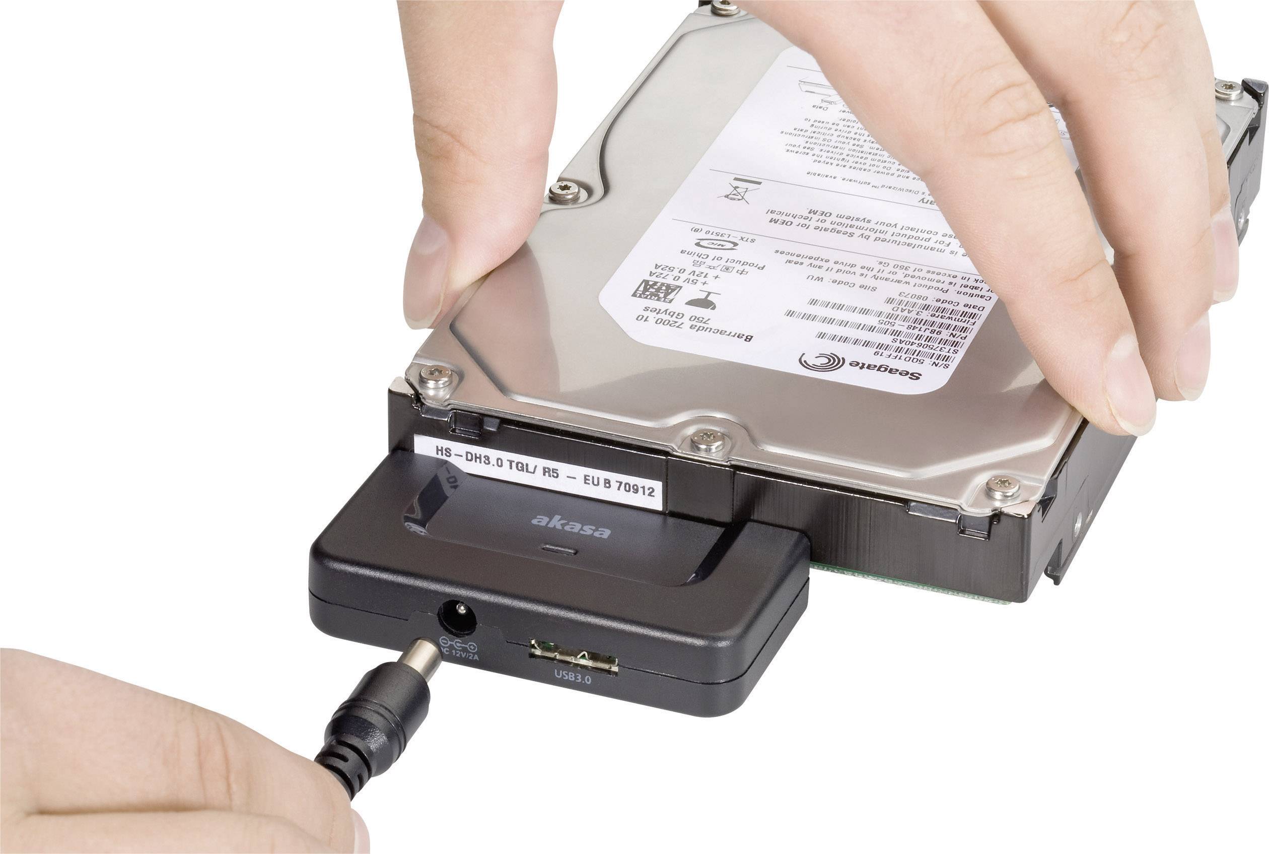 Akasa Festplatten Adapter [1x USB 3.2 Gen 1 Stecker A (USB 3.0) - 1x SATA-Kombi-Stecker 7+15pol.] 1.00 m Schwarz-2