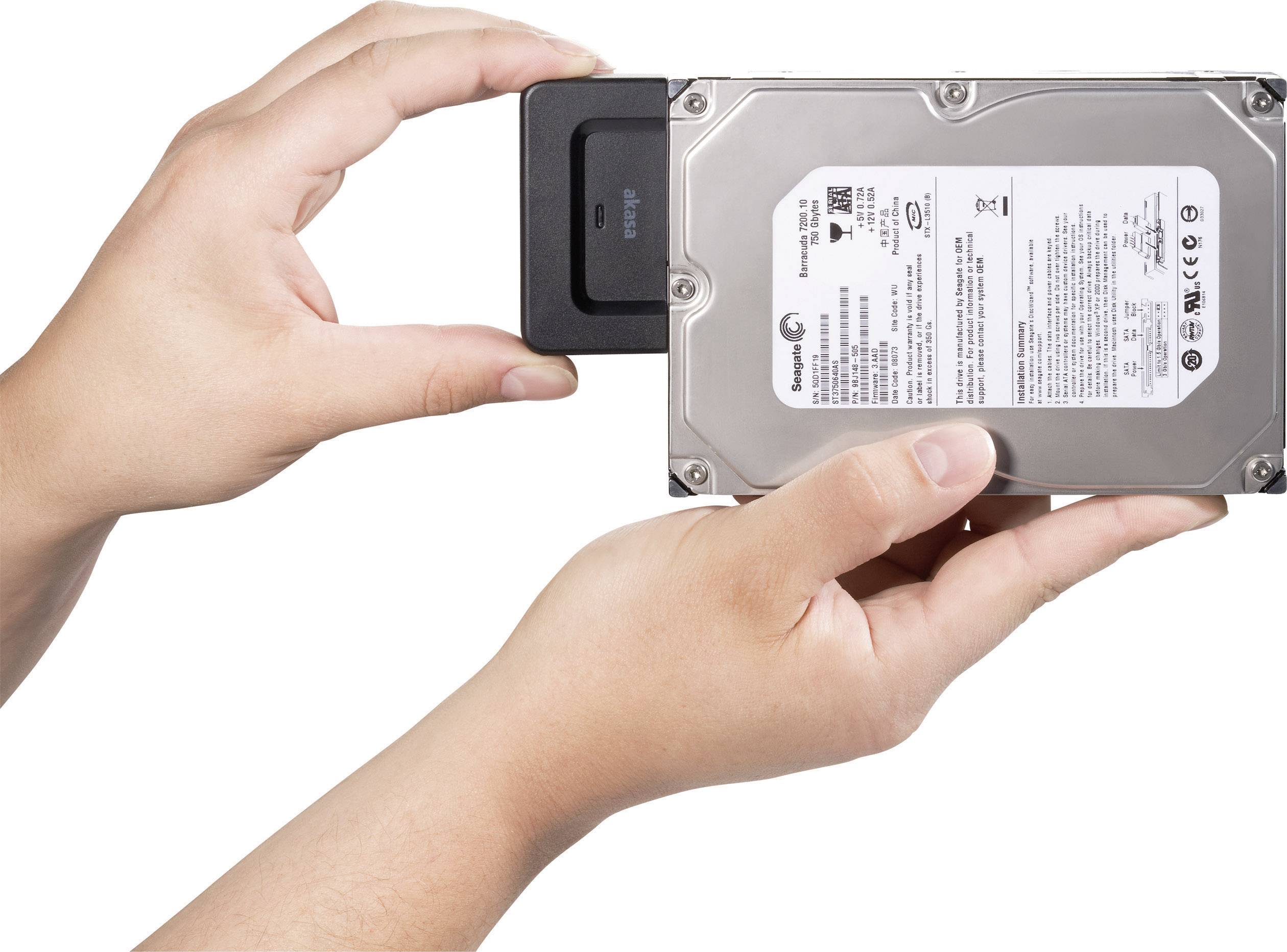 Akasa Festplatten Adapter [1x USB 3.2 Gen 1 Stecker A (USB 3.0) - 1x SATA-Kombi-Stecker 7+15pol.] 1.00 m Schwarz-3