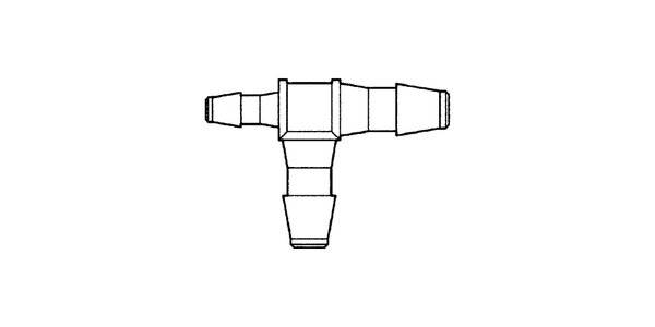 neoLab® T-Verbinder, 1 x 1,6-2,6 mm, 2 x 2,4-3,4 mm, PP, 10 Stck./Pack