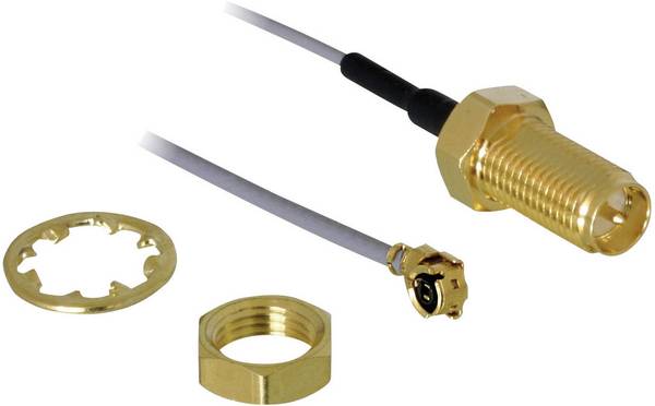 Delock WLAN-Antennen Verlängerungskabel [1x IPEX-Stecker - 1x RP-SMA-Buchse] 20.00 cm Grau vergoldete Steckkontakte