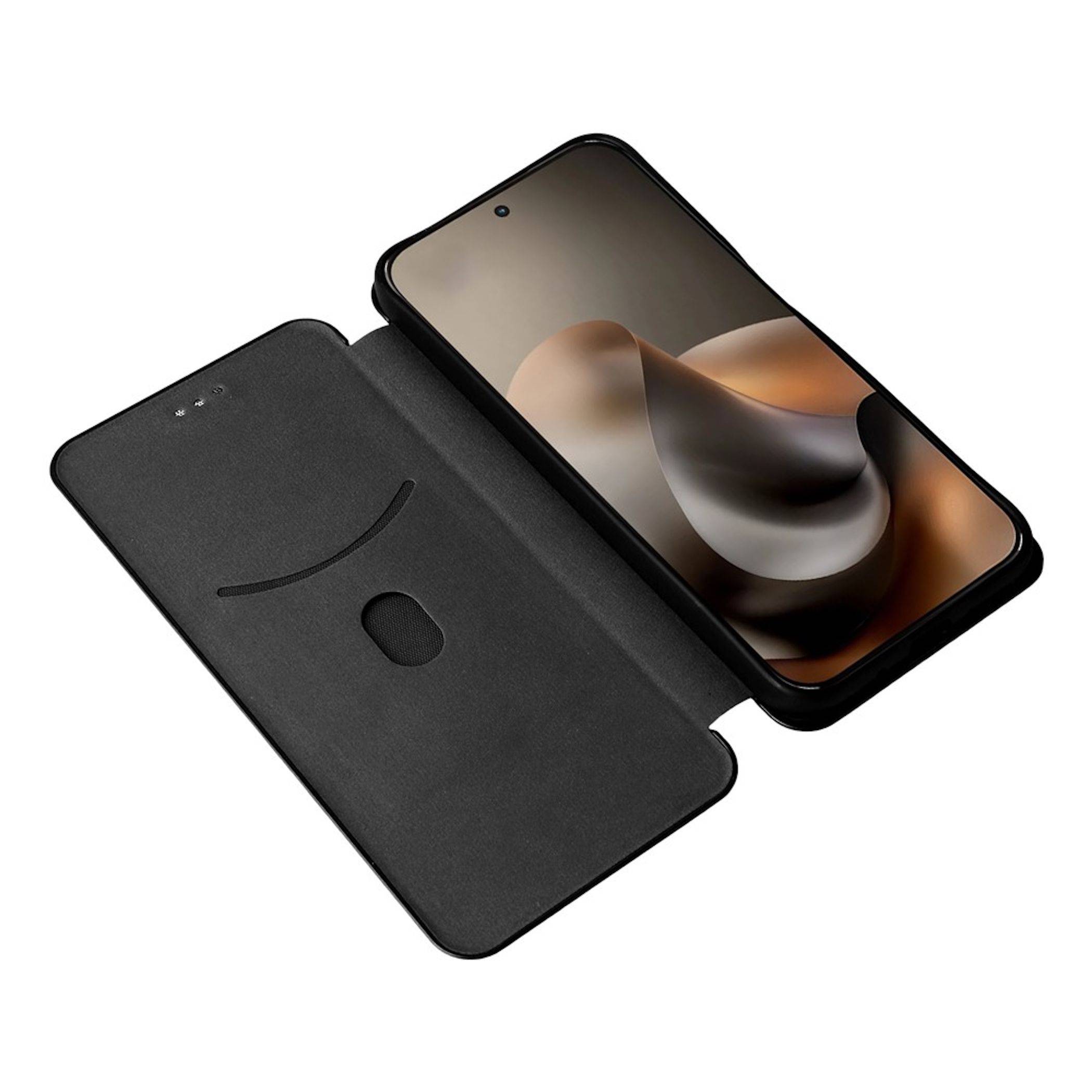 Handyhülle Kunstleder für Motorola Moto G87 / G77 / G67 Carbon Schutz Schwarz-1