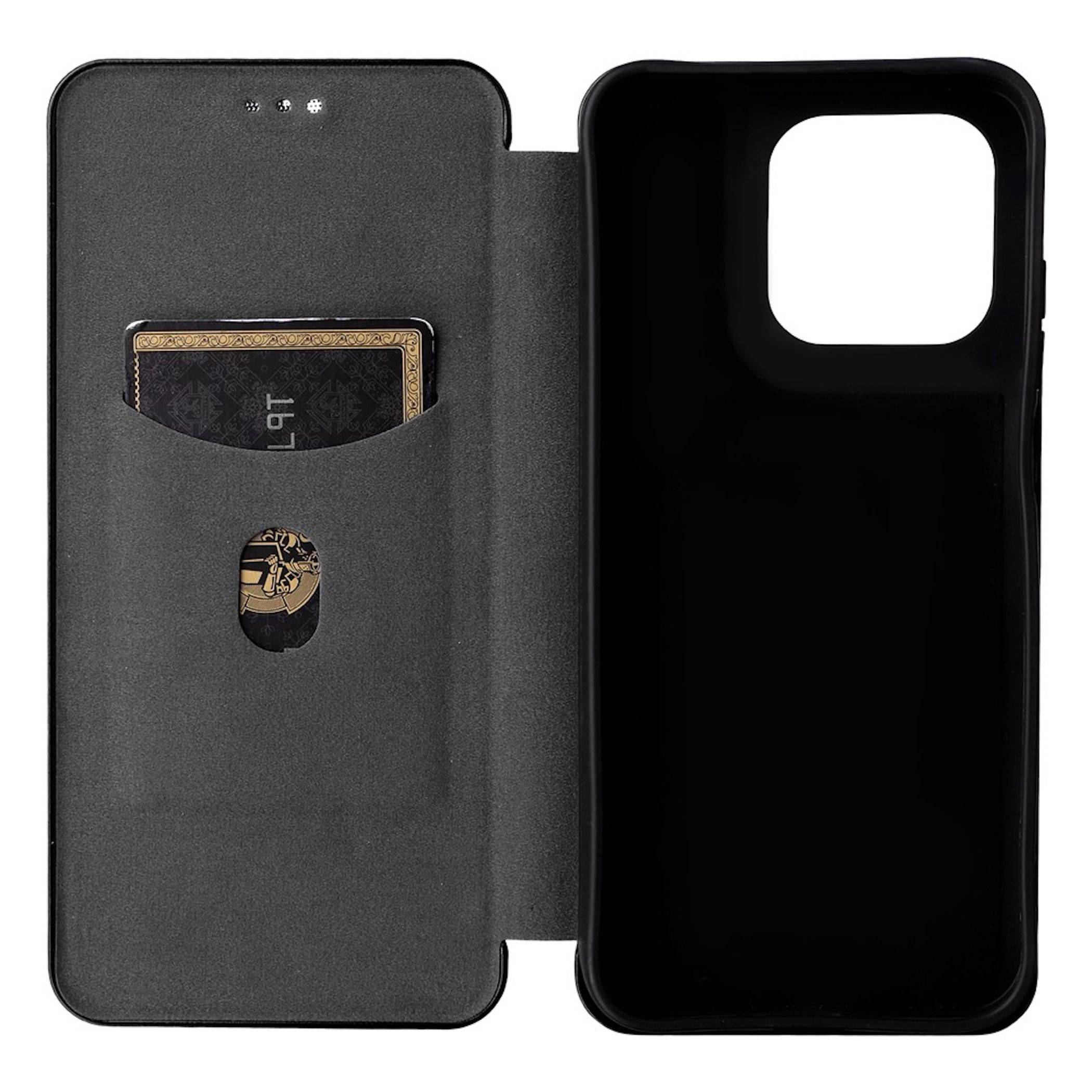 Handyhülle Kunstleder für Motorola Moto G87 / G77 / G67 Carbon Schutz Schwarz-2