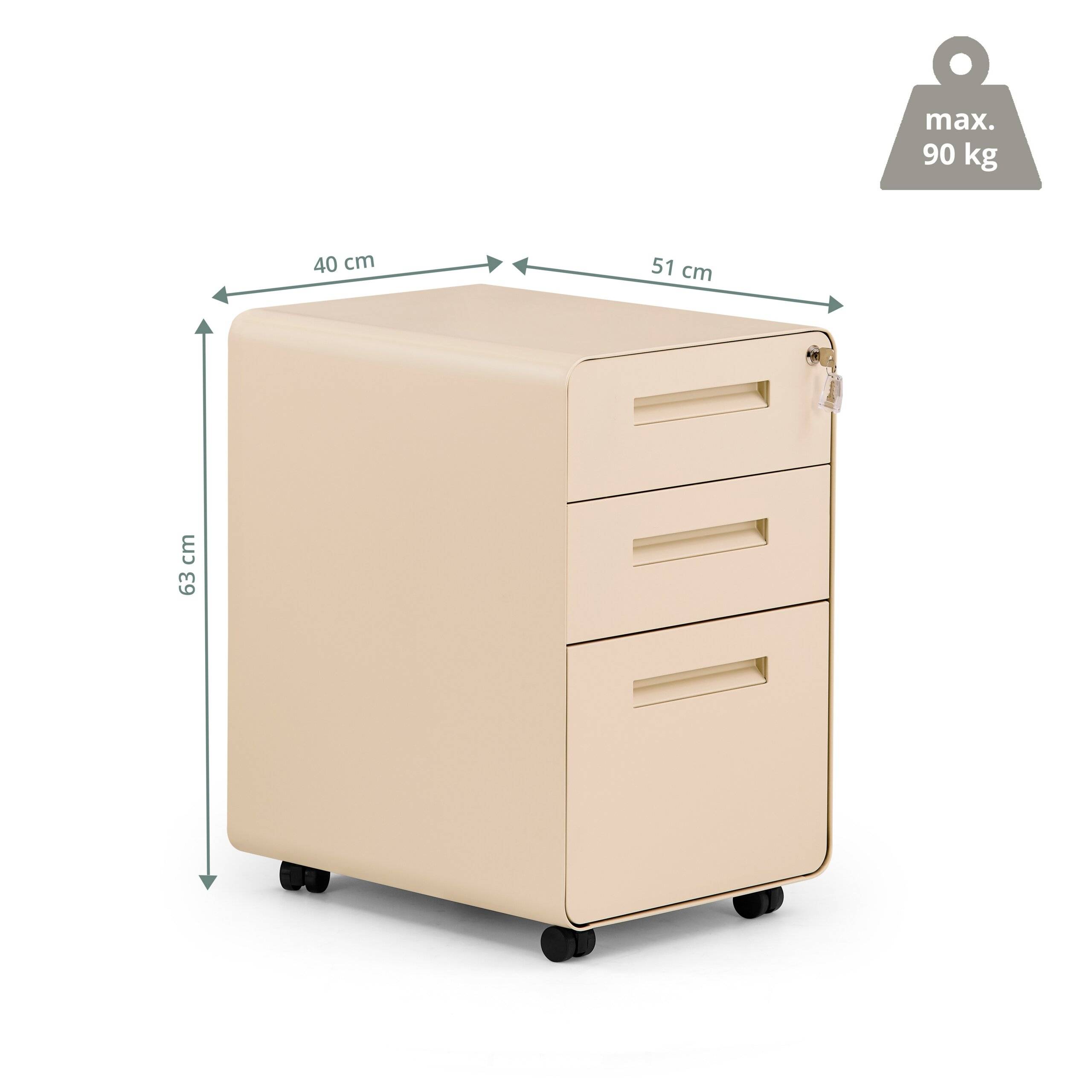 Rollcontainer COLOR PLUS I Metall beige hjh OFFICE-1