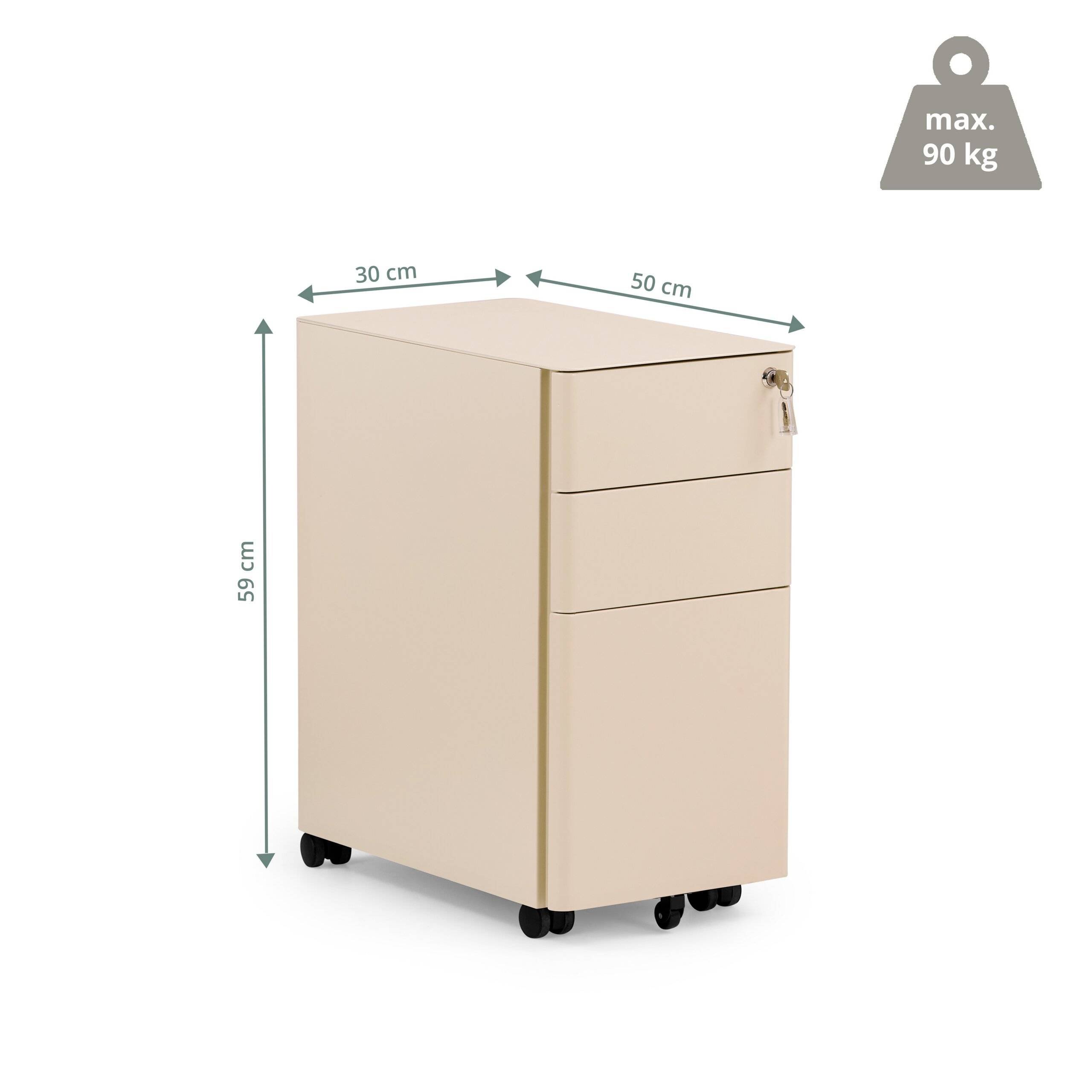 Rollcontainer COLOR I Metall beige hjh OFFICE-1